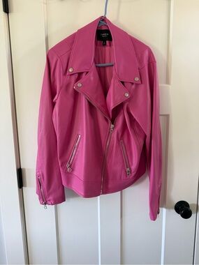 Torrid Pink Faux Moto Jacket size 2